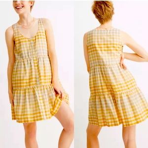 Madewell button front tiered mini dress